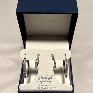 Sophia James NY Earrings Set of 2, Hoops, Silver